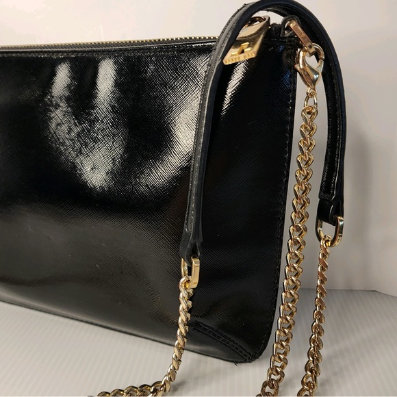 Ted Baker London Crossbody Shoulder  Bag - Black w/GoldtoneChain Removable strap - Picture 8 of 15